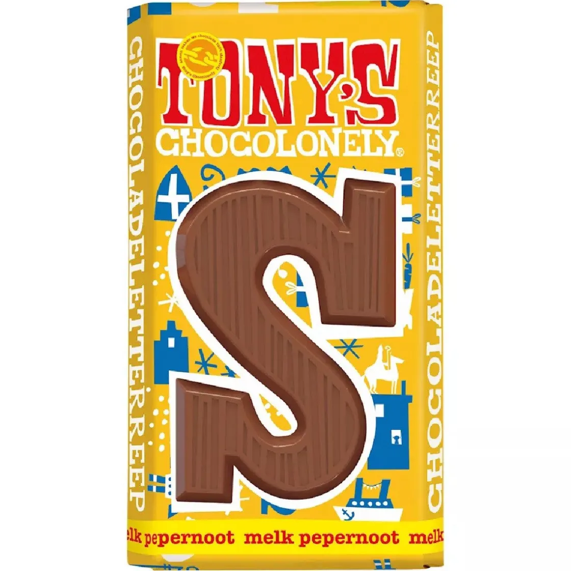 Overig Tony's Chocolonely Letterreep Melk Pepernoot - S - 180g* Snoepgoed|Chocolade Decoraties