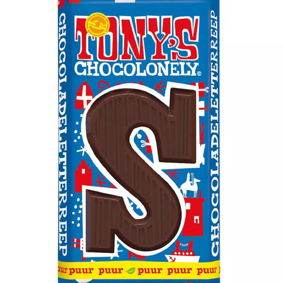 Overig Tony's Chocolonely Letterreep Puur - S - 180g* Snoepgoed|Chocolade Decoraties