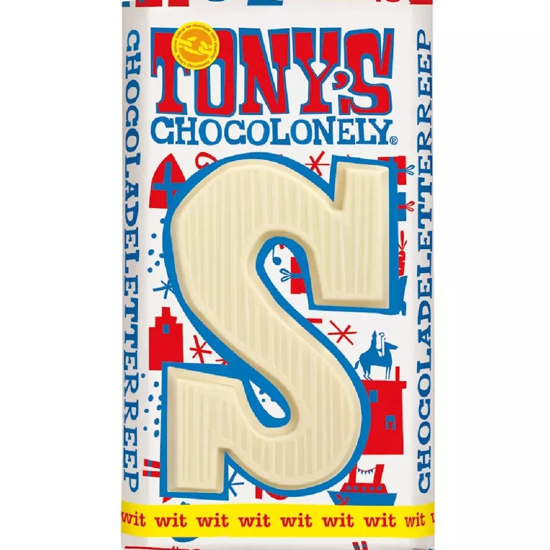 Overig Tony's Chocolonely Letterreep Wit - S - 180g* Snoepgoed|Chocolade Decoraties