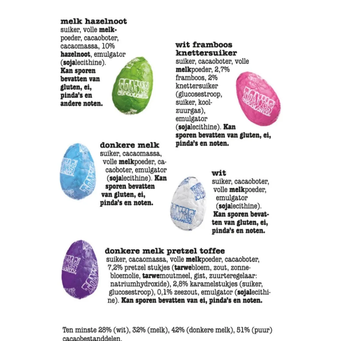 Overig Tony's Chocolonely Paaseitjes Assortimentsdoosje 150g* Eetbare Strooisels