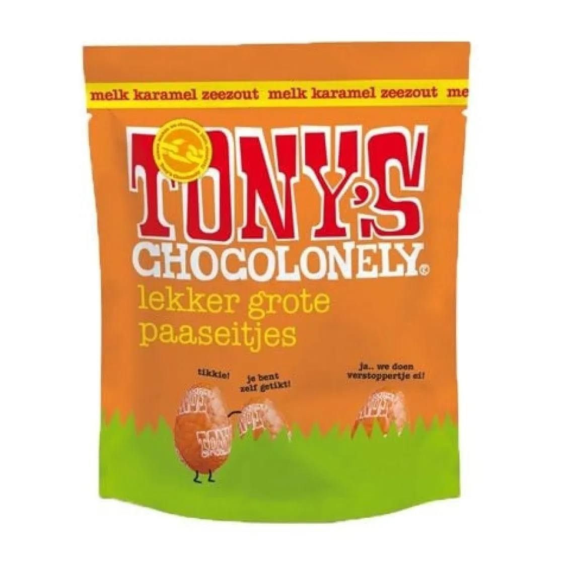 Overig Tony's Chocolonely Paaseitjes Melk Caramel Zeezout 178g* Eetbare Strooisels