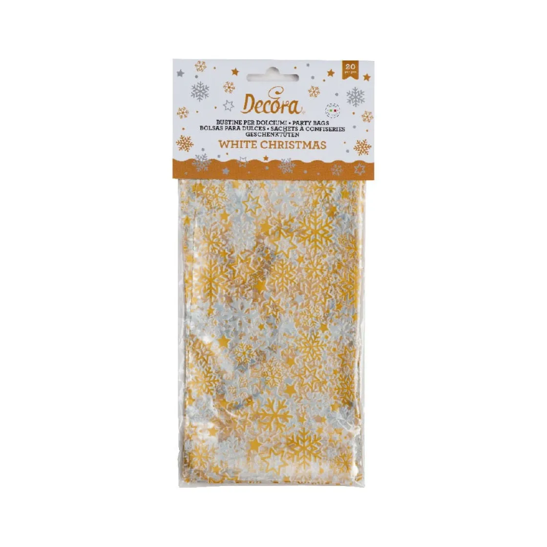 Decora Traktatiezakjes Witte Kerst 12,5x3x24(h) cm 20 stuks* Zakken