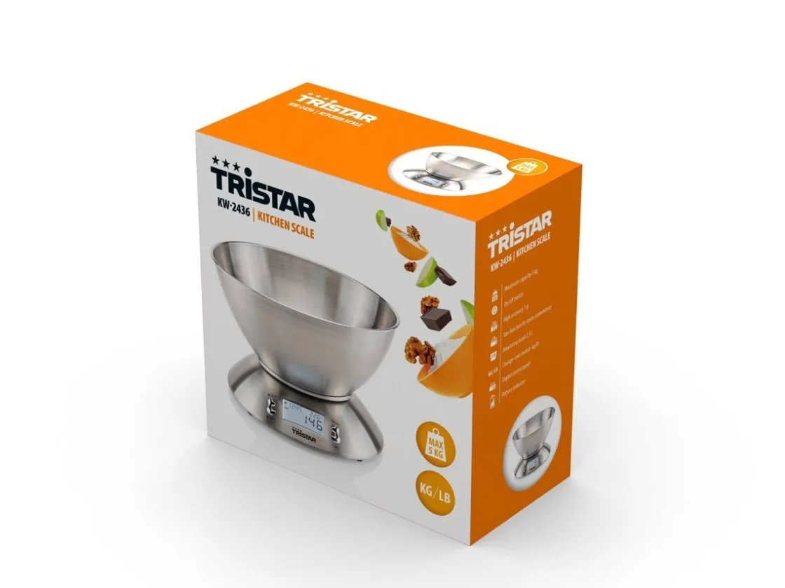 Tristar Keukenweegschaal met Mengkom 5kg* Meten En Wegen|Weegschalen