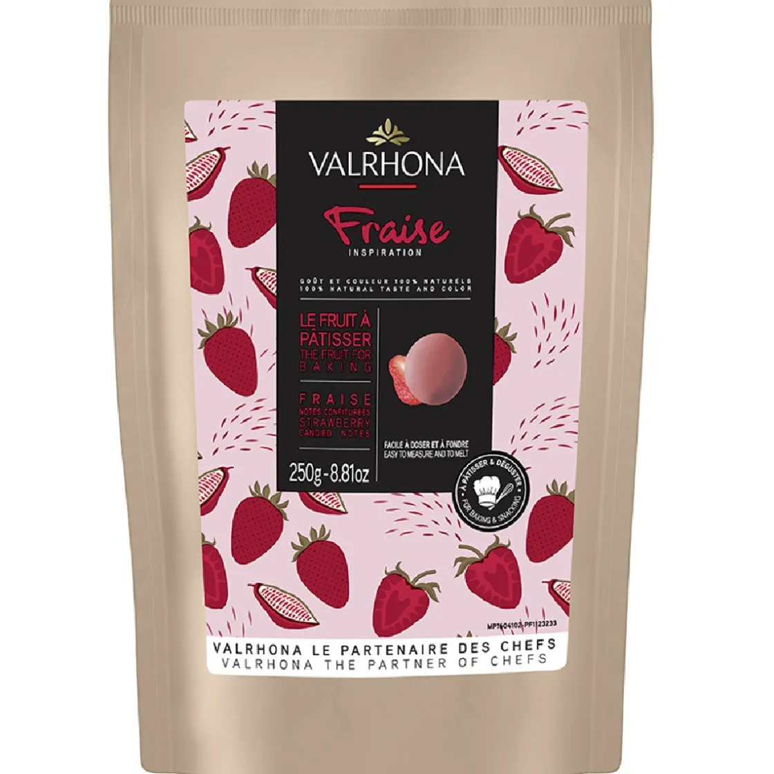 Valrhona Chocolade Druppels Aardbei 250g* Chocolade|Chocolade Druppels