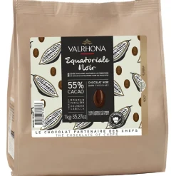Valrhona Chocolade Druppels Puur Equatoriale (55%) 1kg* Chocolade|Chocolade Druppels