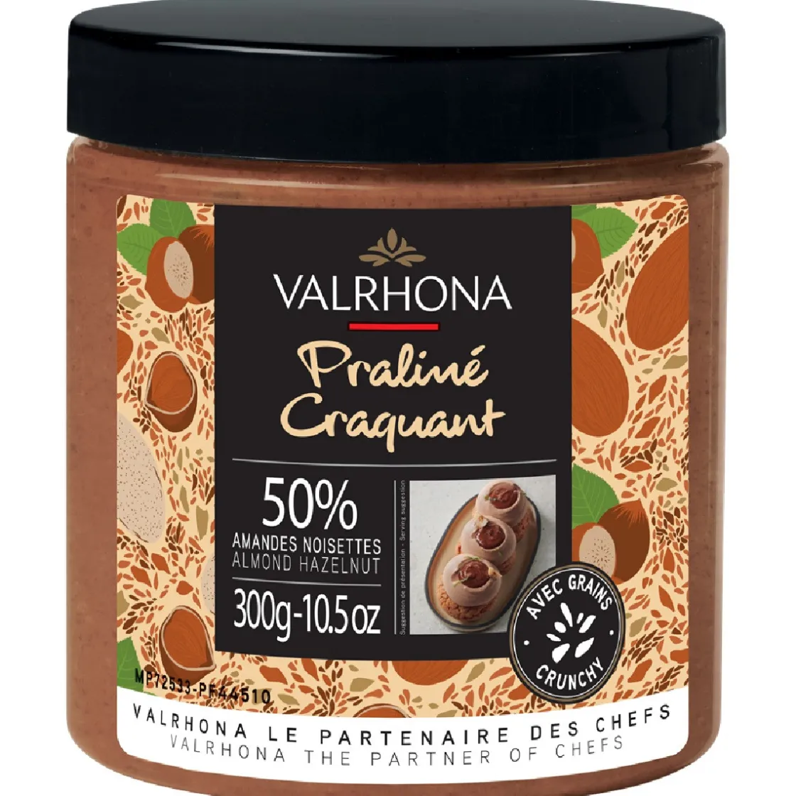 Valrhona Crunchy Praliné Amandel/Hazelnoot 50% 300g* Chocolade Vullingen|Bonbonvullingen