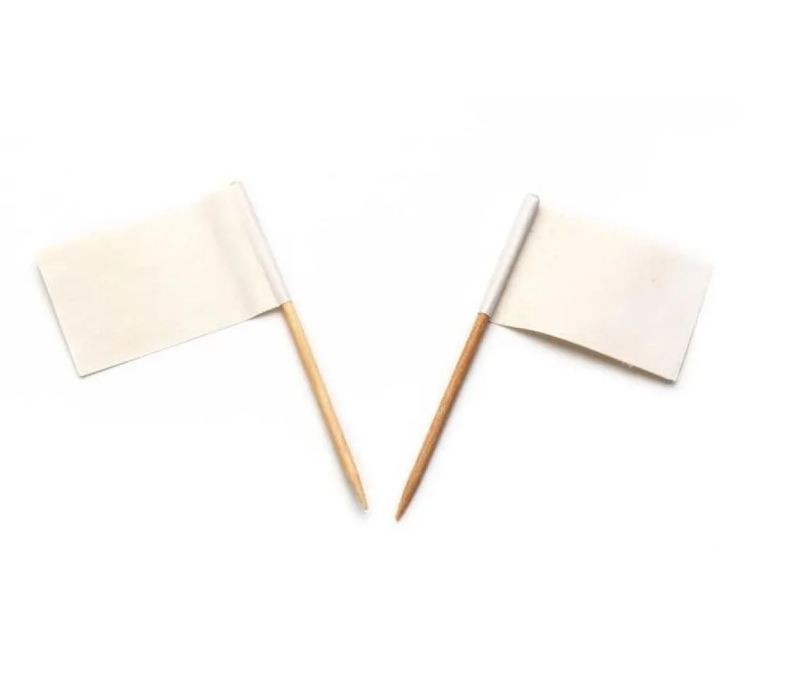 Overig Vlagprikker Wit 500st.* Ijsprikkers|Prikkers En Ringen