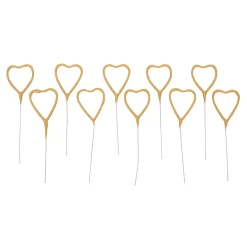 Overig Vuurwerk Sterretjes Hartvorm Goud 10st.* Ijsprikkers|Kaarsjes En Vuurwerk