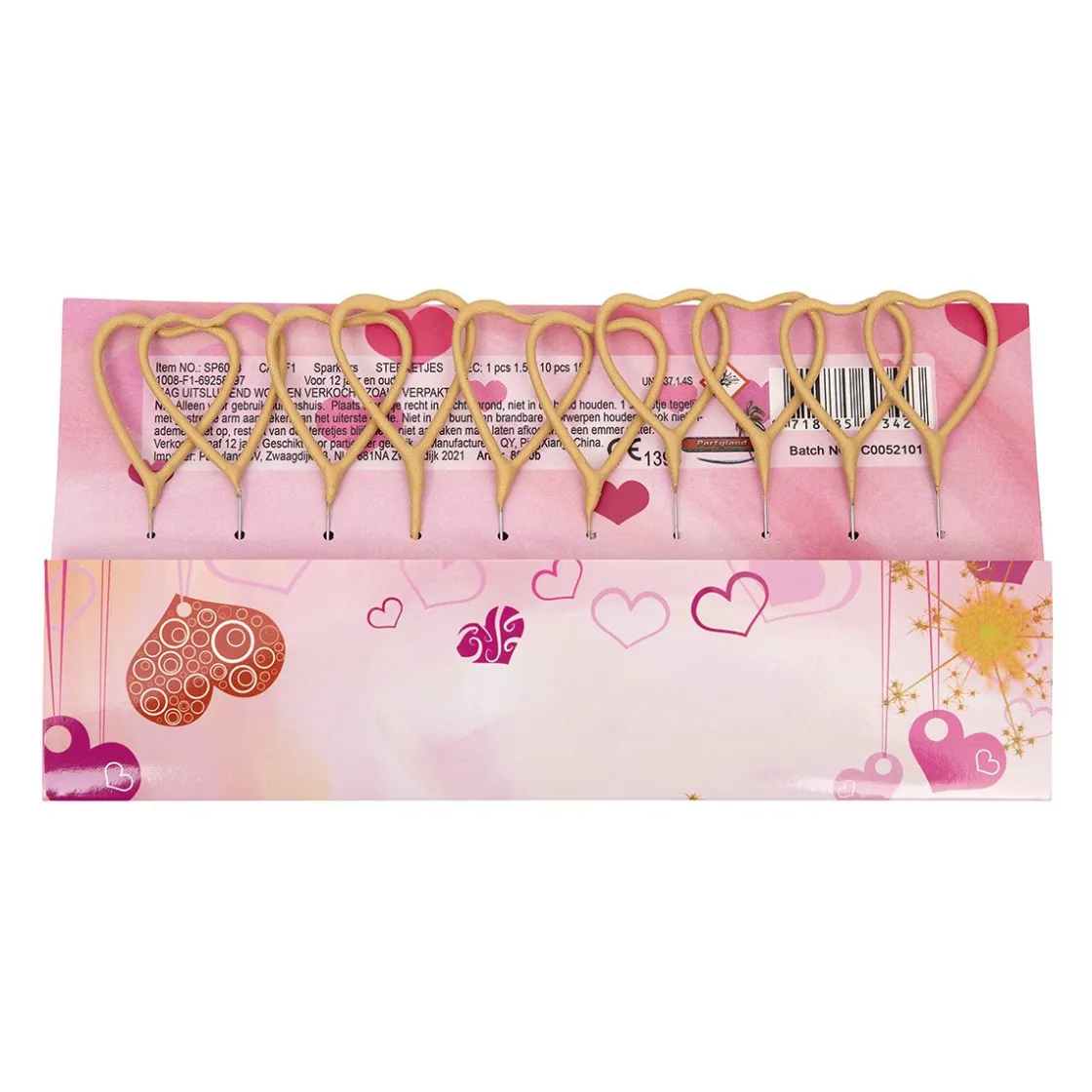 Overig Vuurwerk Sterretjes Hartvorm Goud 10st.* Ijsprikkers|Kaarsjes En Vuurwerk