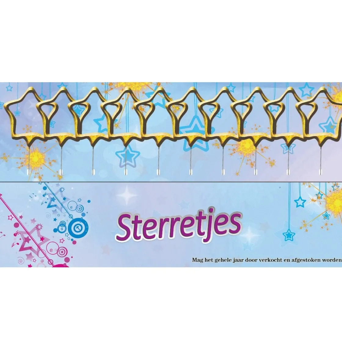 Overig Vuurwerk Sterretjes Stervorm Goud 10st.* Ijsprikkers|Kaarsjes En Vuurwerk