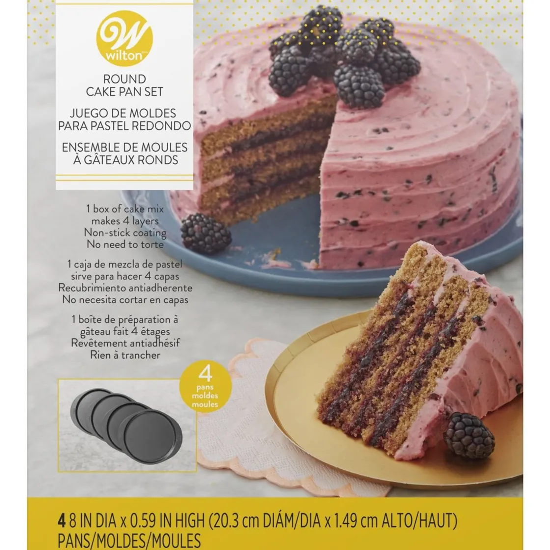 Wilton Bakvormen Easy Layers Rond 20cm set/4* Ronde Bakvormen