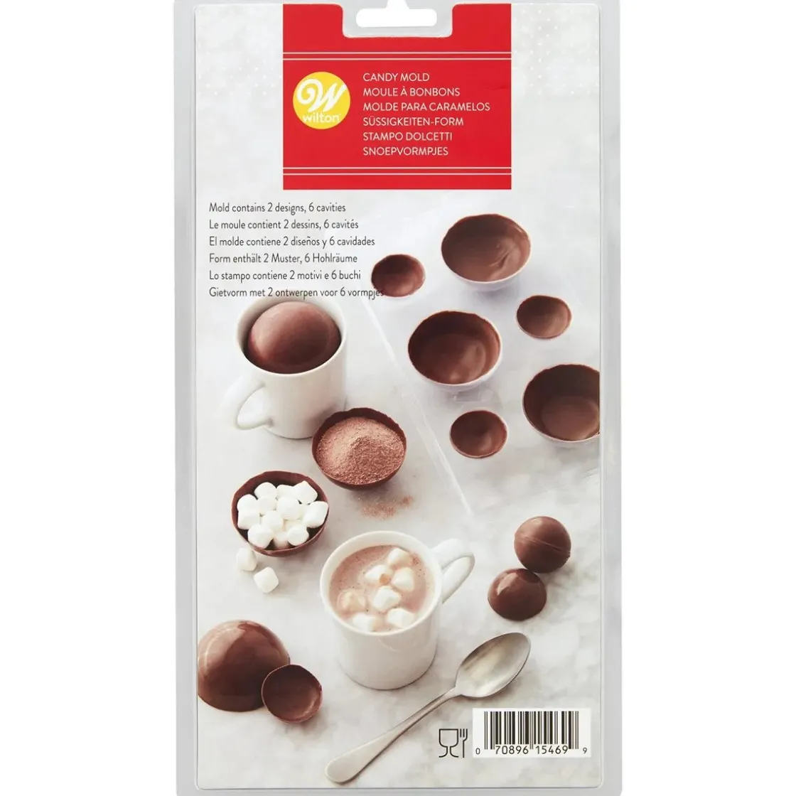 Wilton Chocolade Holvorm Halve Bollen (6x)*** Hol Vormen