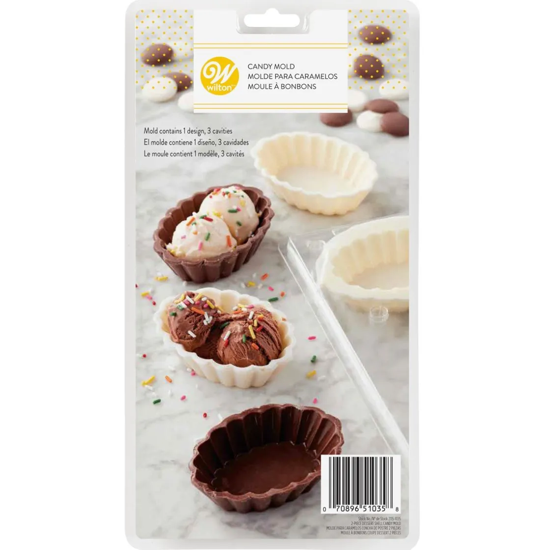 Wilton Chocolademal Holvorm Bakjes Ovaal (3x)* Hol Vormen
