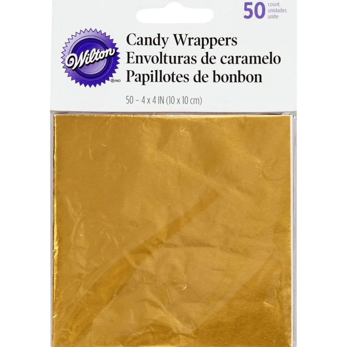 Wilton Folie Goud 10x10 50st.* Zakken