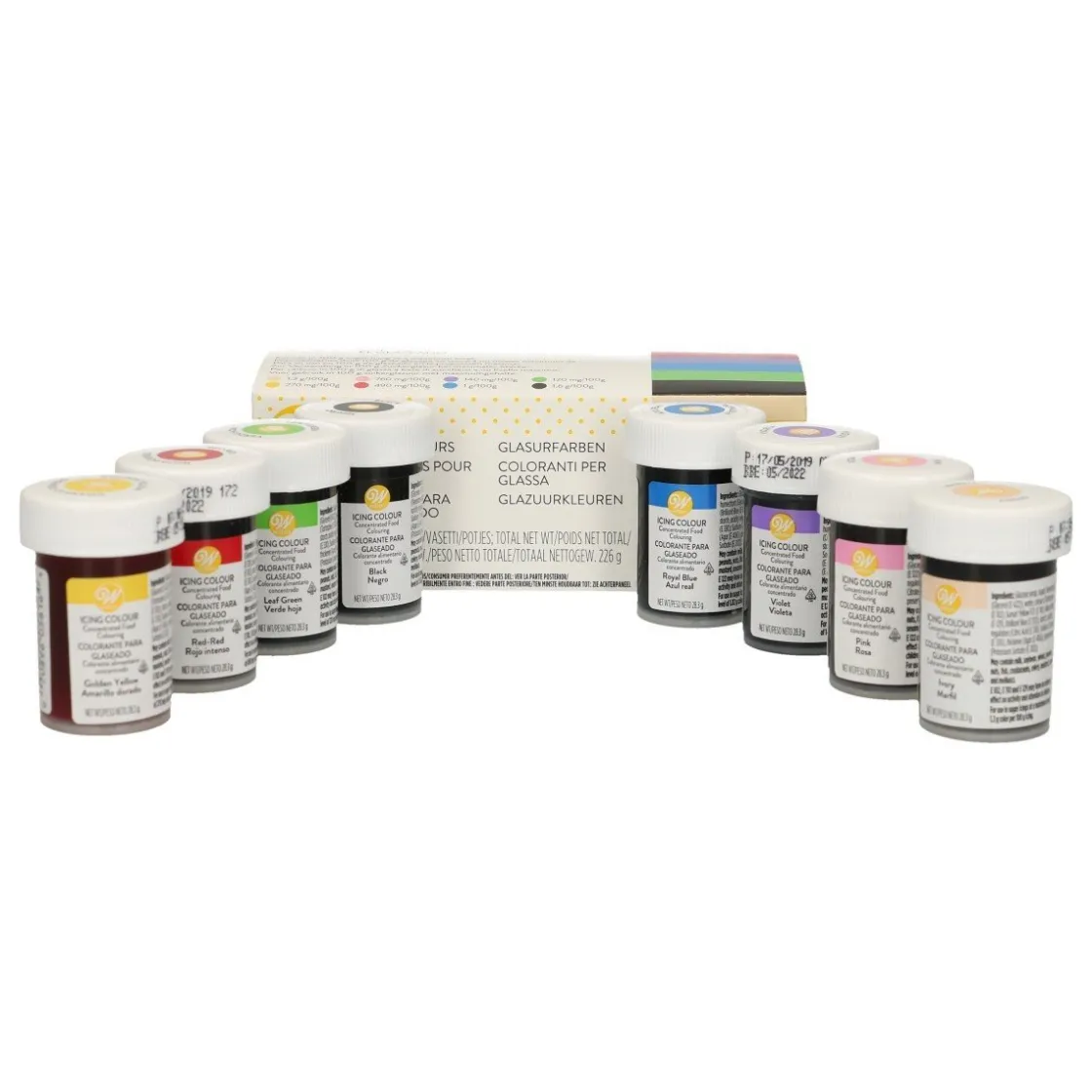 Wilton Kleurstof Gel Assortiment 8x28g* Gel Kleurstoffen