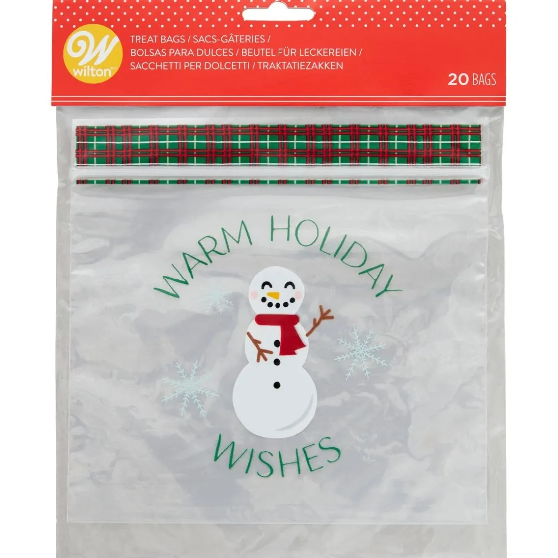 Wilton Traktatiezakjes Hersluitbaar Sneeuwpop 20st* Chocolade Verpakkingen|Zakken
