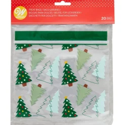 Wilton Traktatiezakjes Hersluitbaar Kerstbomen 20st* Chocolade Verpakkingen|Zakken